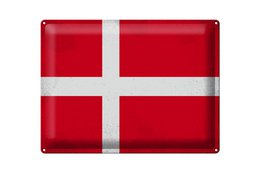 Tin Sign Flag Denmark 40x30cm Flag of Denmark Vintage