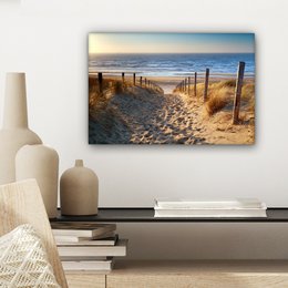 Canvas Maleri - Wall Decoration - Beach - Sea - The Holland - Dunes - Sun