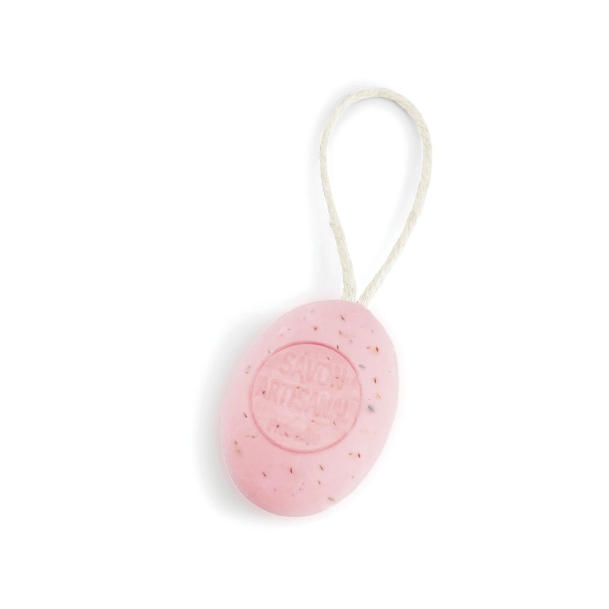 Oval soap on rope Rose 200g