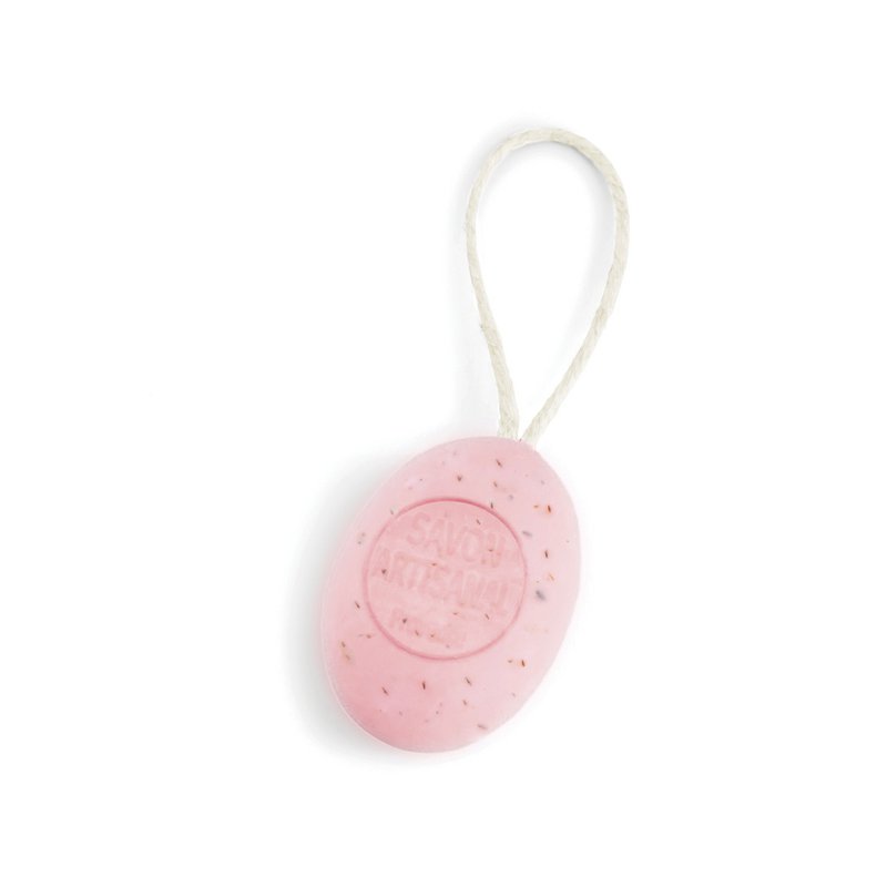 Oval soap on rope Rose 200g