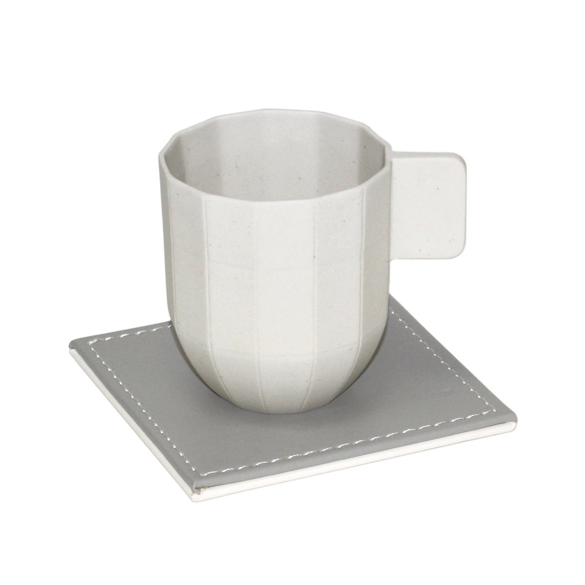 Coasters DUO, set of 4, grey/white