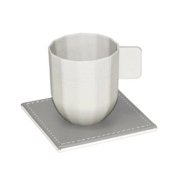 Coasters DUO, set of 4, grey/white
