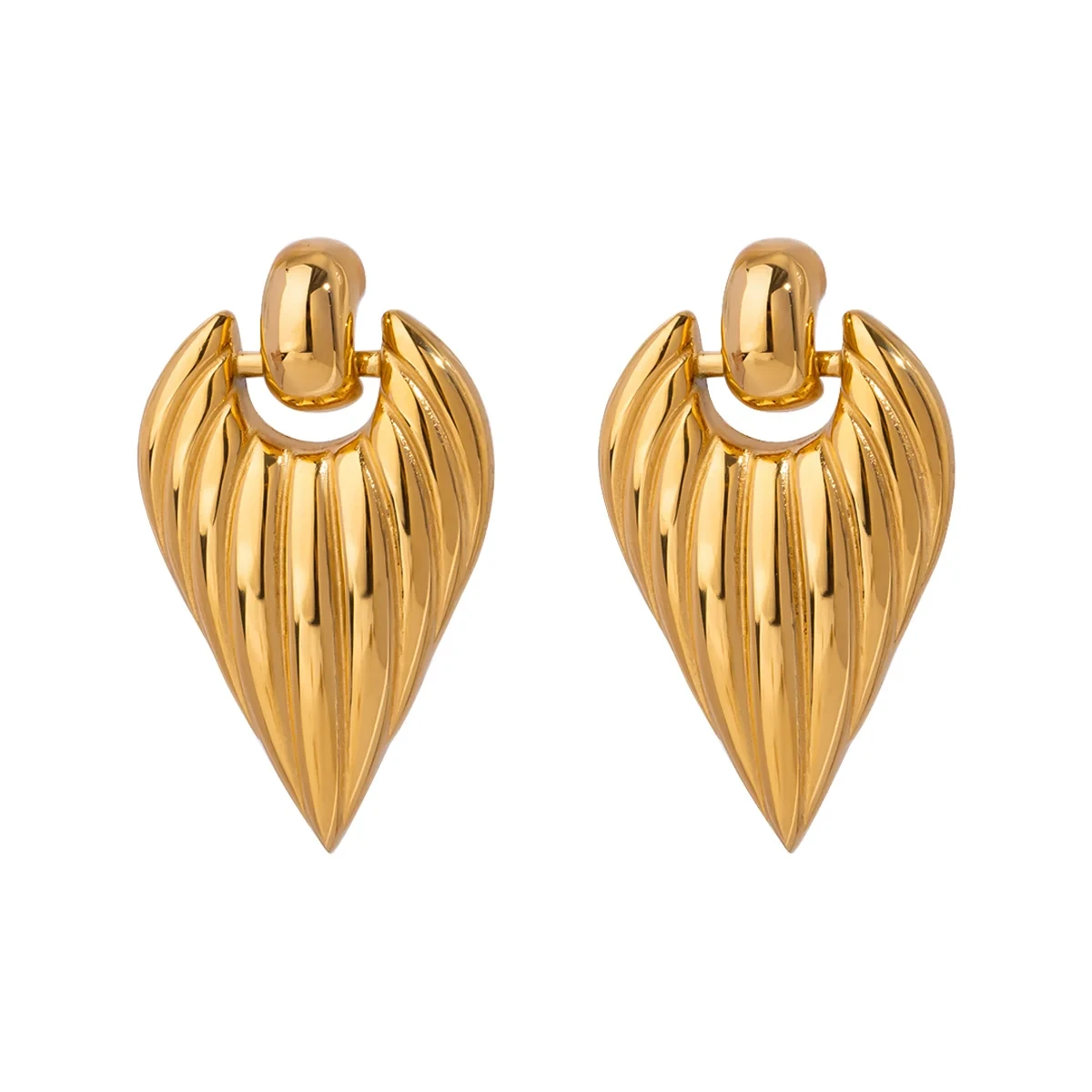 LOUIZ Gold Statement Earrings