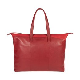 RB2004V | Borsa Shopping Trasformabile in Bauletto in Vera Pelle pieno fiore, grana dollaro/leggera. Doppio manico. Colore Rosso. Dimensioni: cm 43 x 36 x 14. Confezione: Sacchetto in Tessuto non Tessuto