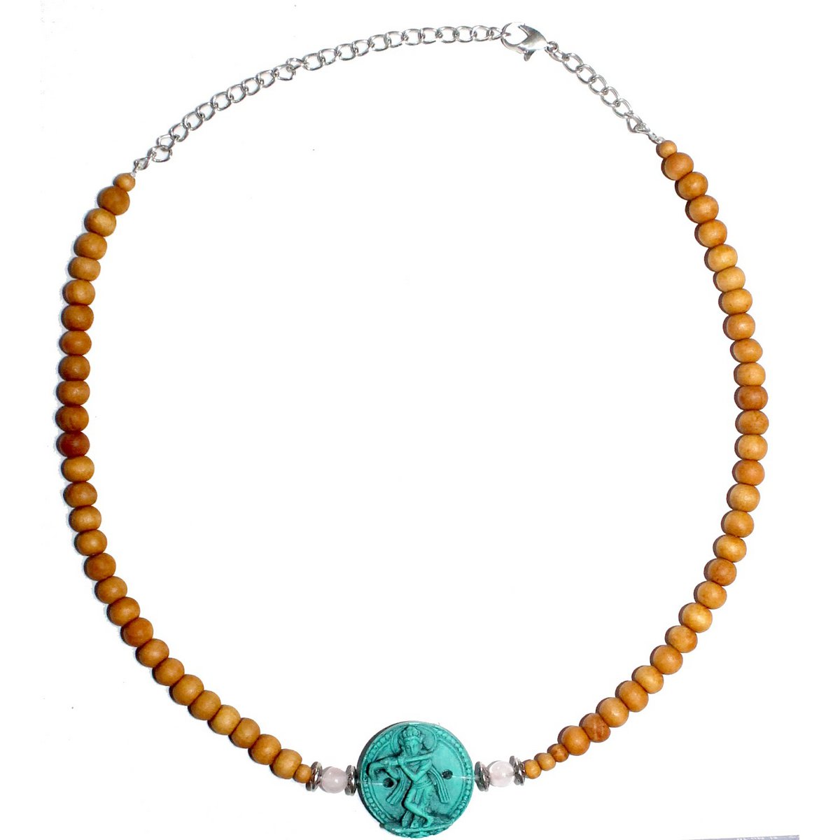 Tour de Cou Bois de Santal -Turquoise Krishna