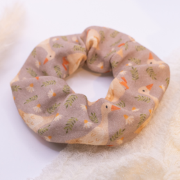 Fascia per capelli Scrunchie oca prato - cravatta per capelli disegnata e cucita a mano
