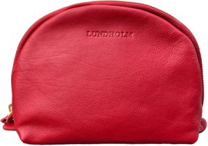 Leder-Make-up-Etui für Damen, rot – Luxus-Kulturbeutel aus Napa mit Reißverschluss – Lundholm Bag-in-Bag-Organizer