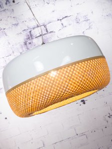 Hanglamp Mekong bamboe plat enkel, L