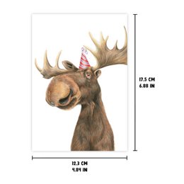 Funny Moose Fødselsdagskort, lykønskningskort, 4,72'' x 6,69''