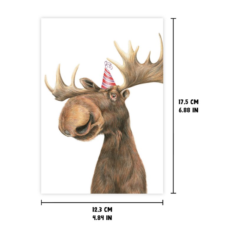Funny Moose Fødselsdagskort, lykønskningskort, 4,72'' x 6,69''