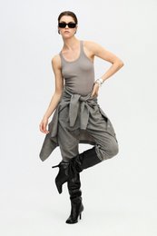 IKIKIZ grijze katoenen oversized jas