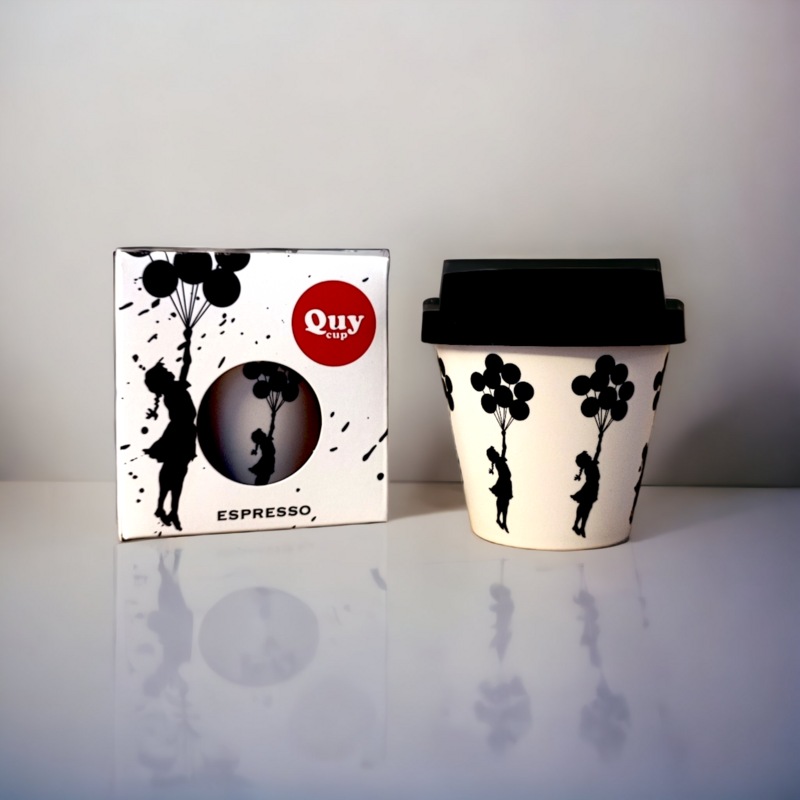 Banksy Taza Espresso en RPET 90 ml - Flying Balloons Girl