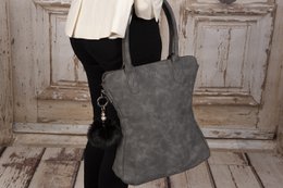 Borsa a mano curva grigia