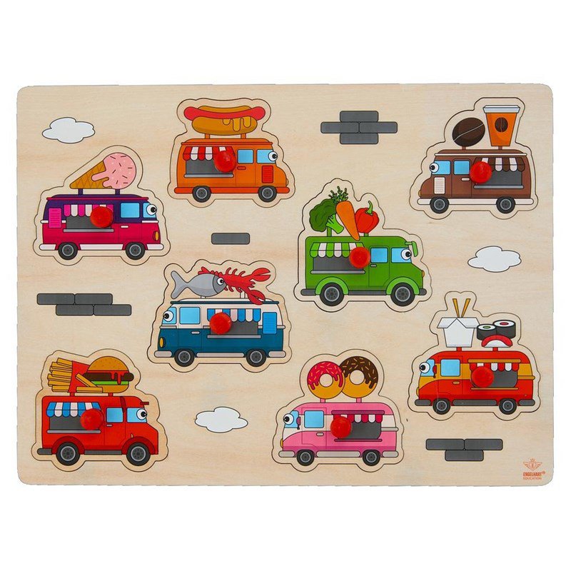 Holzknopfpuzzle Food Truck 30x23cm
