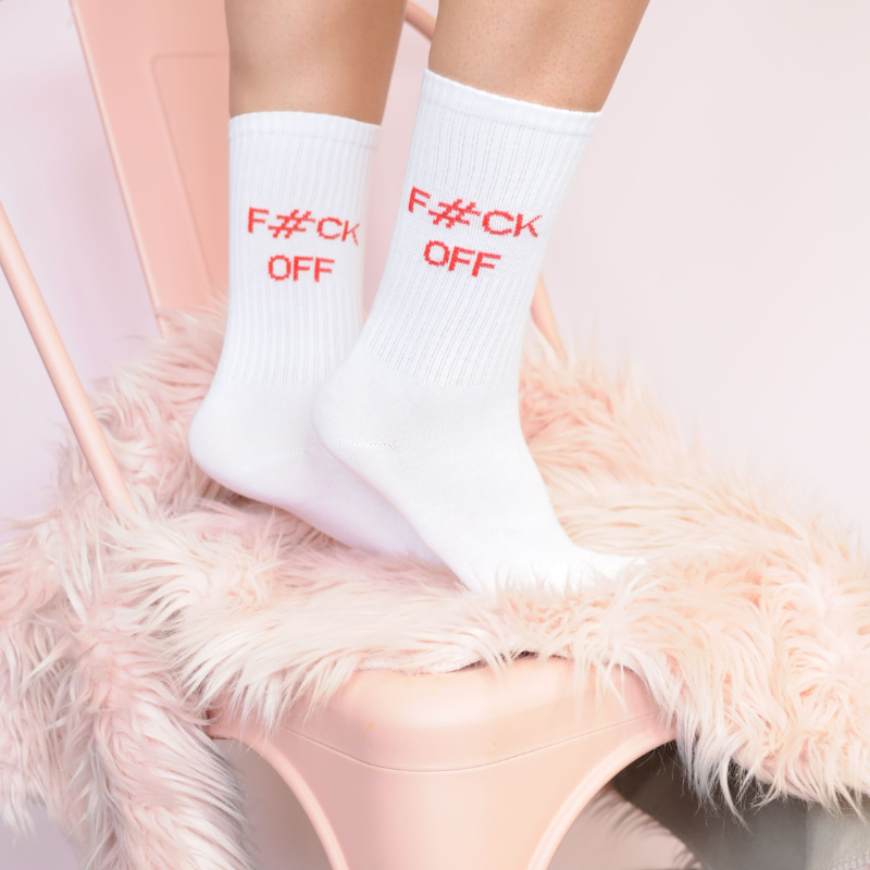 3-pakke %23StatementSocks BAD GIRLS CLUB "Message on Socks" Sokker i hvid, pink og rød gavesæt