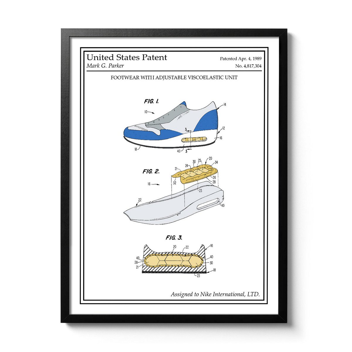 Póster de patente de color Nike Air Max