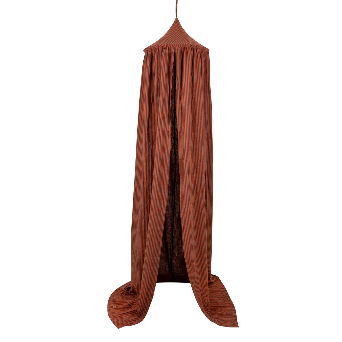 Dosel infantil con volante "rayas marrones"