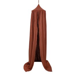 Dosel infantil con volante "rayas marrones"