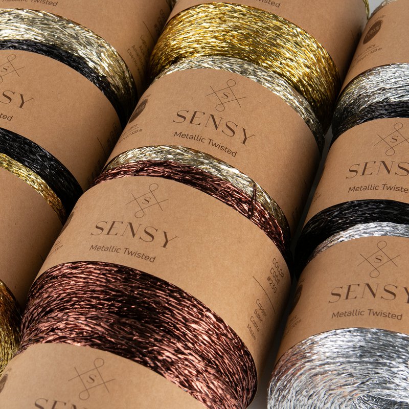 Sensy Premium 350 iarde % 100 filato ritorto metallizzato poliestere