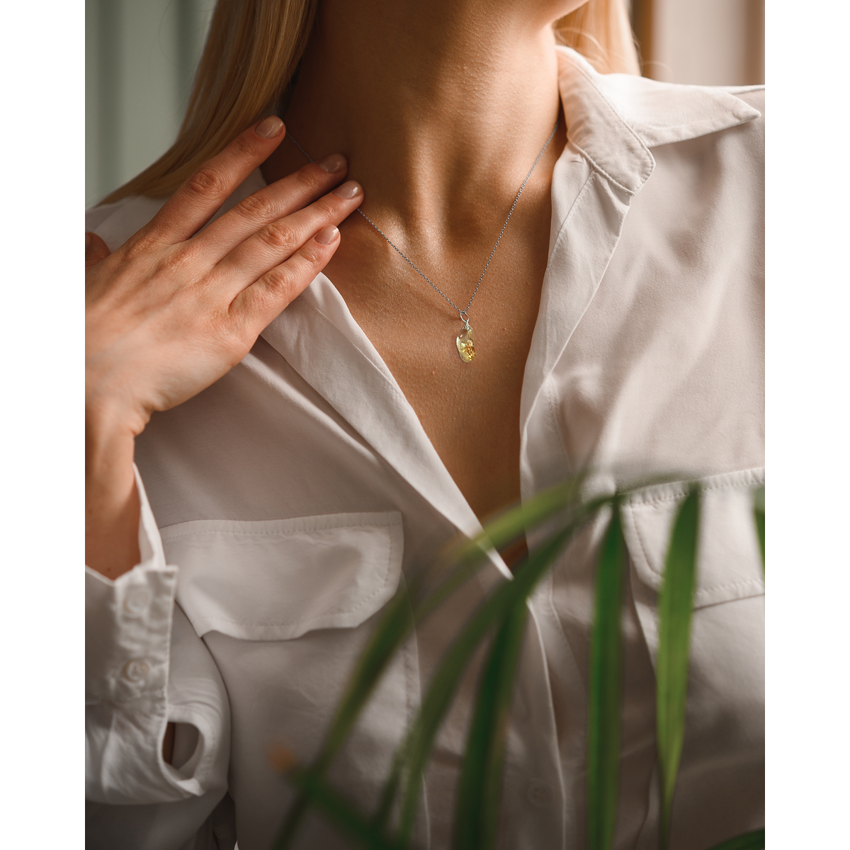 Gemstone necklace with citrine - prosperity and success