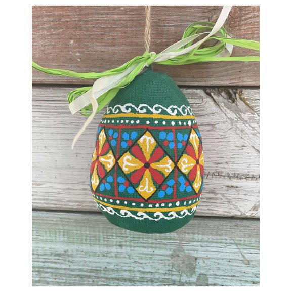 Hand-painted Easter Egg (green)