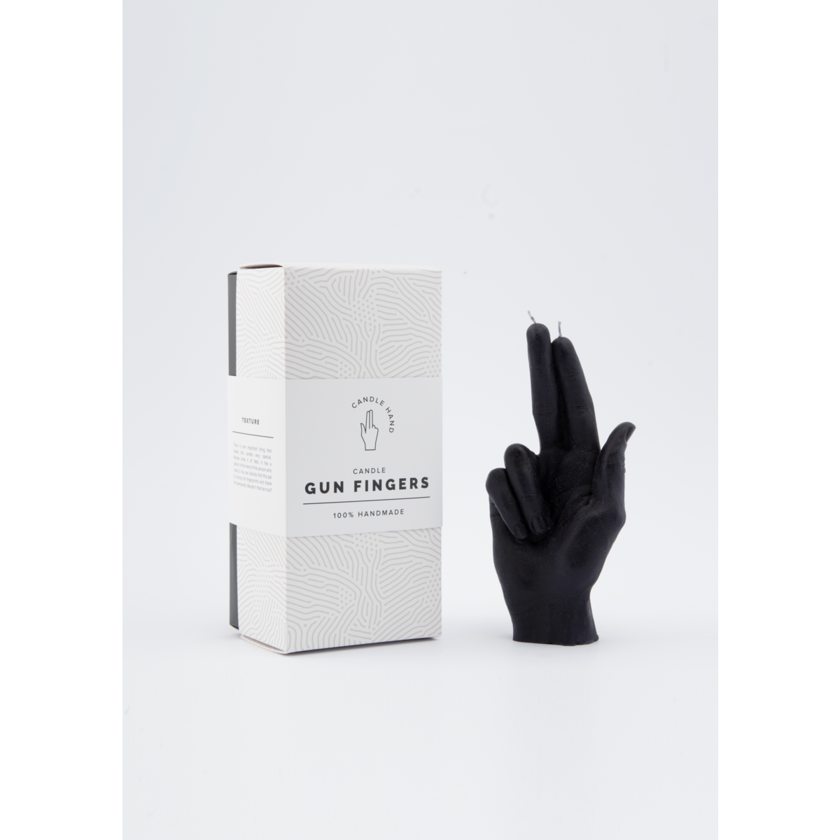 Gun Fingers Candle Zwart