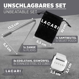 8er Edelstahl Eiswürfel Set | Für kühle Getränke ohne Verwässern