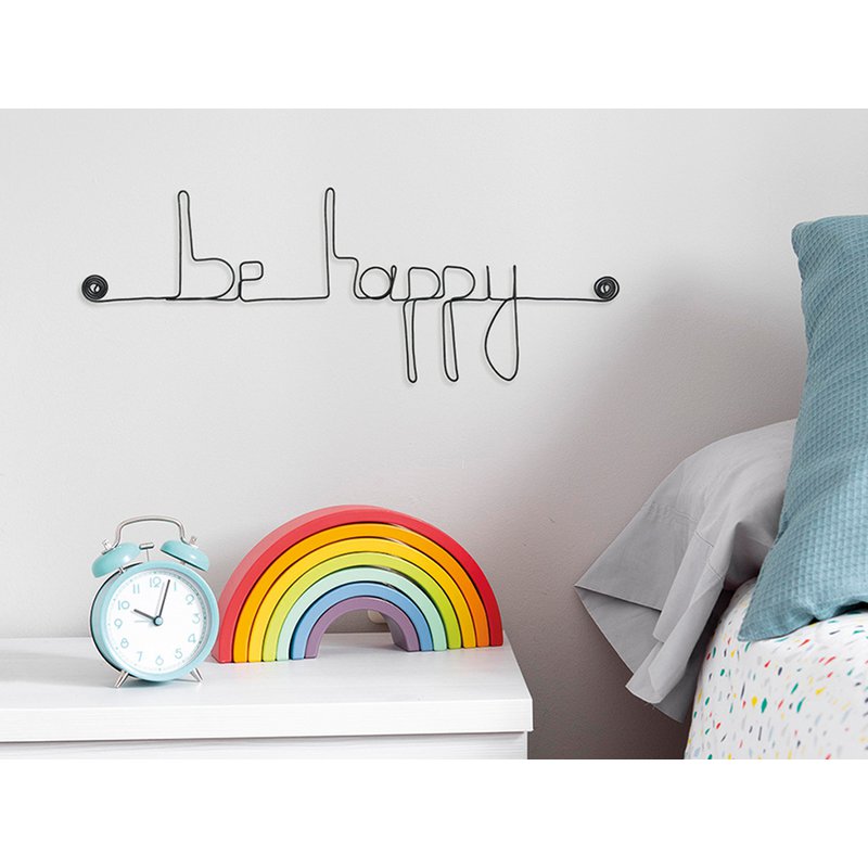 Wire Wall Decor Word “Be happy”