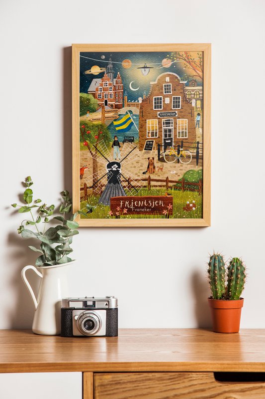 “Franeker” – A5 Illustration Print | Art Print on 300gsm Tintoretto Gesso | Eleven cities set