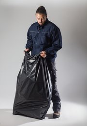 Recycelte Hochleistungs-Müllsäcke 120 l, 100 µm, schwarz
