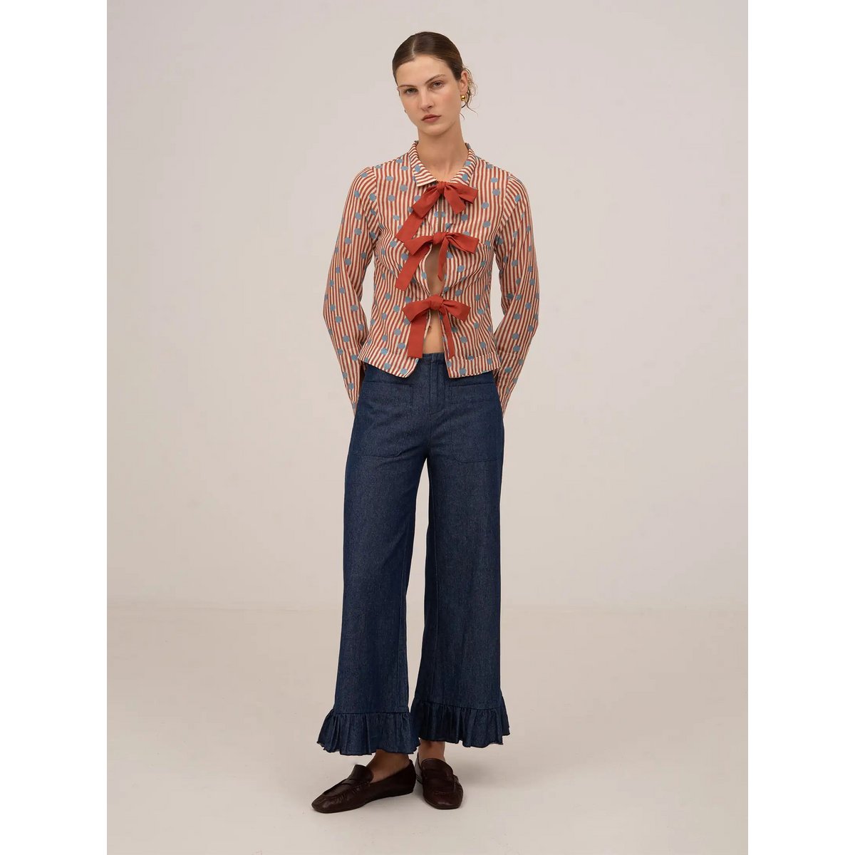 Pop rood gestreept shirt