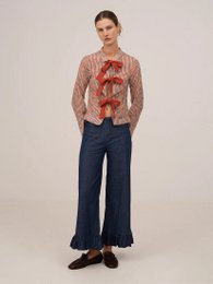 Pop rood gestreept shirt