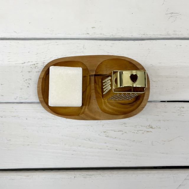 Schüssel Holz Zwei Fächer Natur