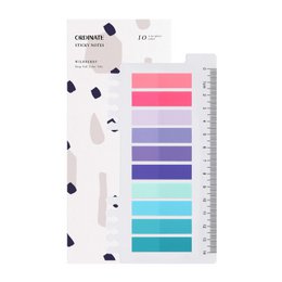 Wilde bes | Ordinate pakket van 200 plakstrips zelfklevende markeerfilm | Beschrijfbare tabbladen met plaknotities | 10 kleuren zelfklevende markers | Plaknotities l Indextabbladen | Paginamarkering voor paginamarkering