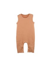 GOTS mærket økologisk bomuld Baby Ribbet Vest Romper, Bandana