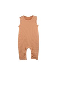 GOTS-gekennzeichneter Bio-Baumwoll-Baby-Rippwesten-Strampler, Bandana