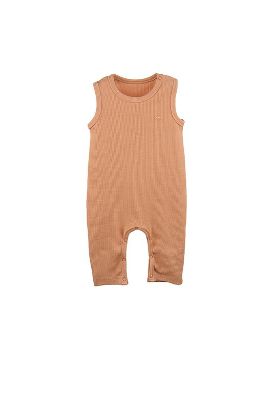 GOTS-gekennzeichneter Bio-Baumwoll-Baby-Rippwesten-Strampler, Bandana