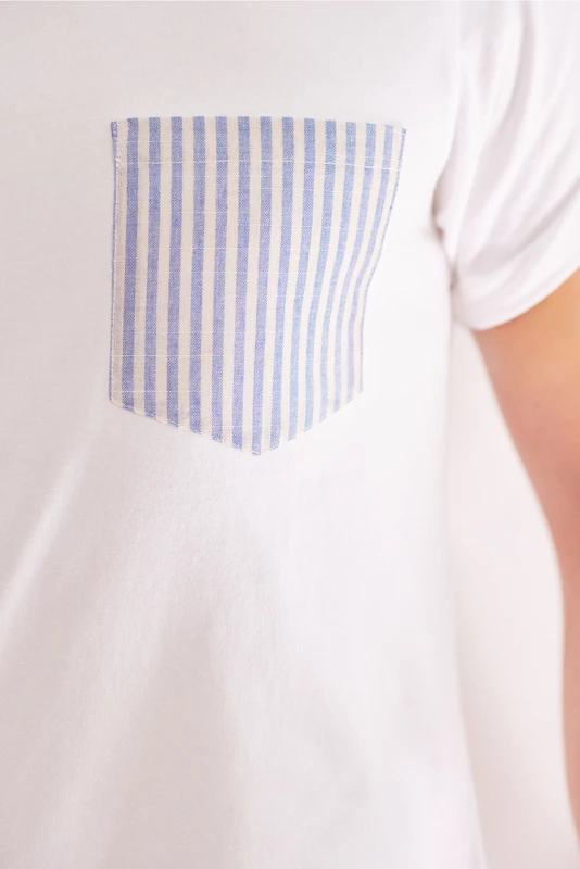 T-shirt pocket rayée