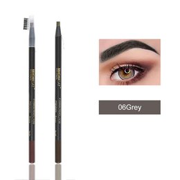 1PC ołówek do brwi wodoodporny Microblading długopis do brwi odcień tatuaż makijaż brwi 6 kolorów naturalny, długotrwały ołówek do brwi