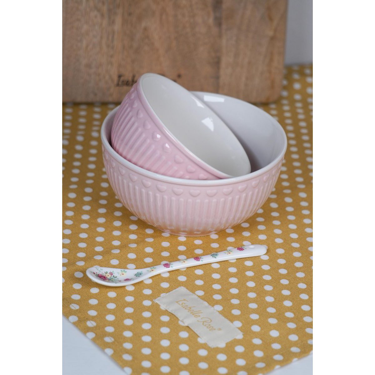 Kitchen towel Polka dot mustard 50x70 cm Isabelle Rose