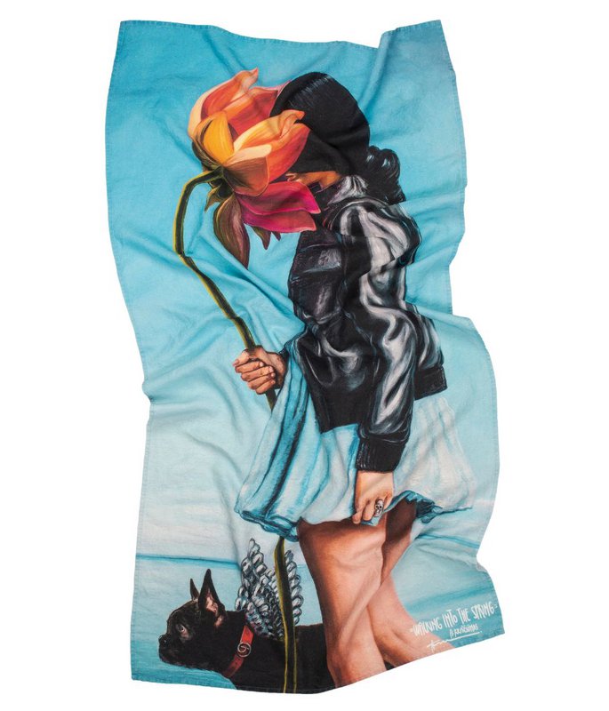 Linen beach towel Walking into the Spring - Algis Kriščiūnas
