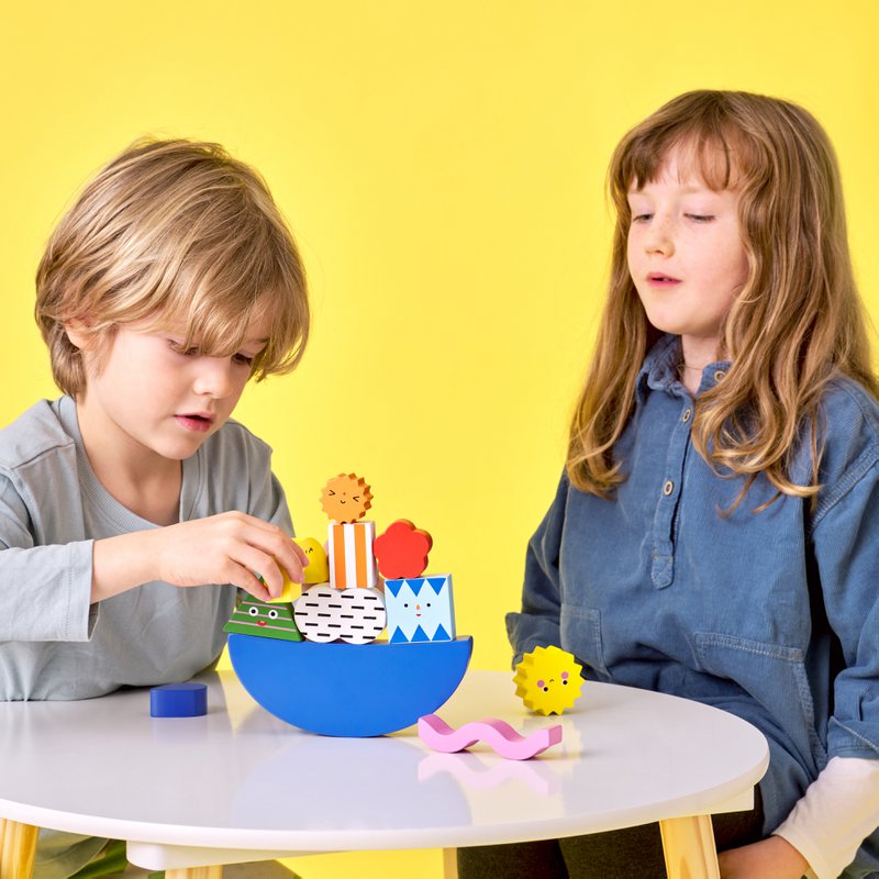 KIDOKI TeeterTotterShapes Wood Balance Game