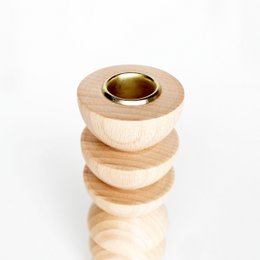 Totem-Kerzenhalter aus Holz - Tall Nº 4