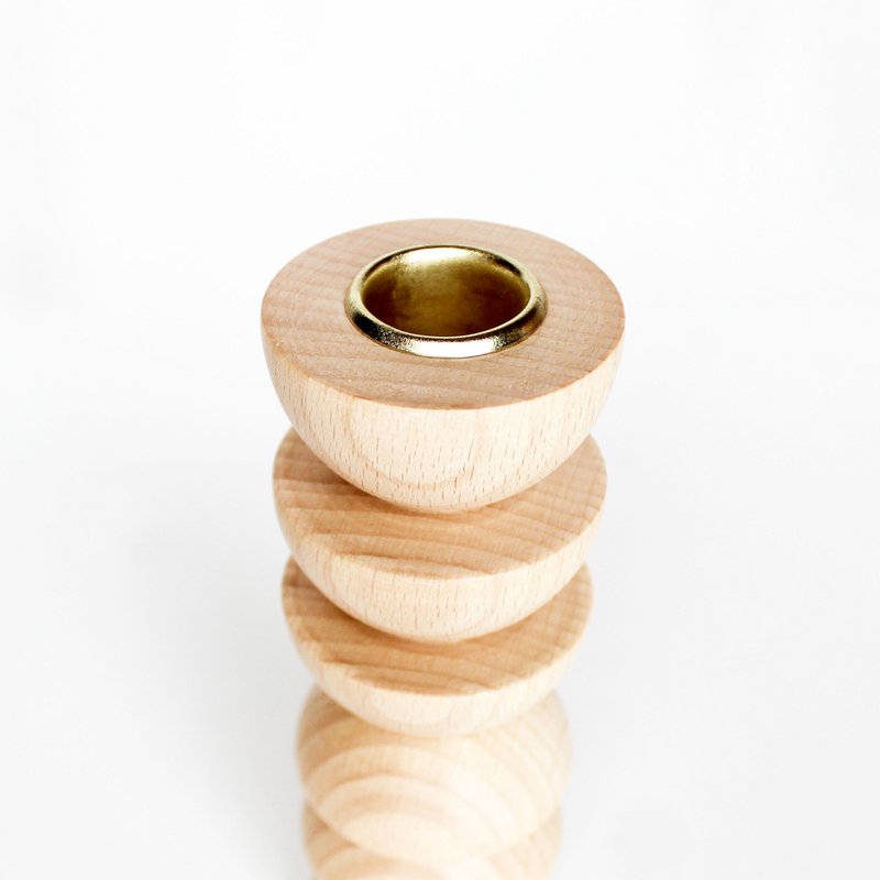 Totem-Kerzenhalter aus Holz - Tall Nº 4