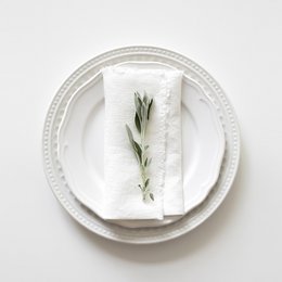 Off-White Linen Napkins with Fringes Set of 2