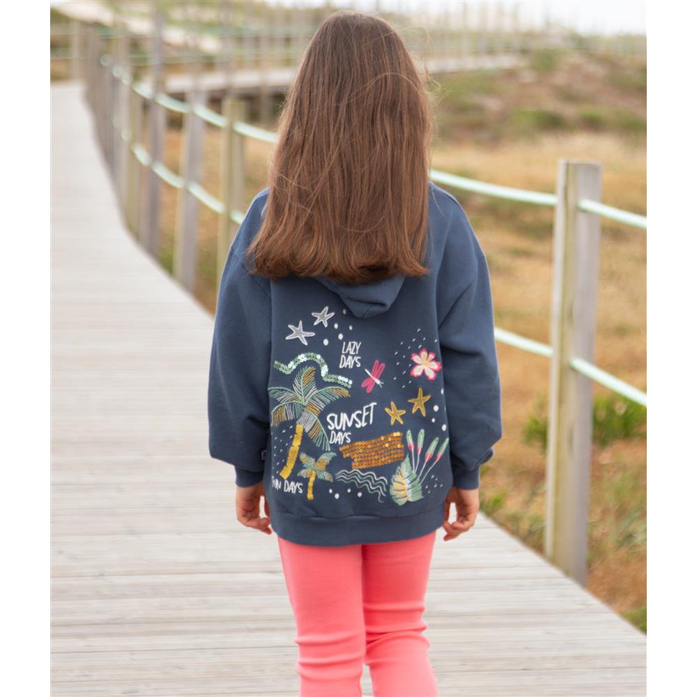 Oversize'owa bluza z kapturem Tropicalia