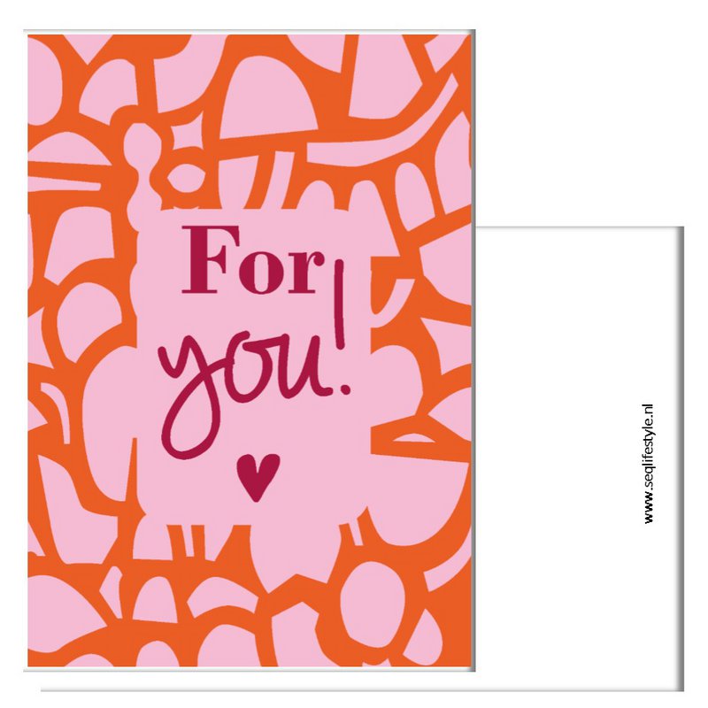 Geschenkkarte – Orange/Pink