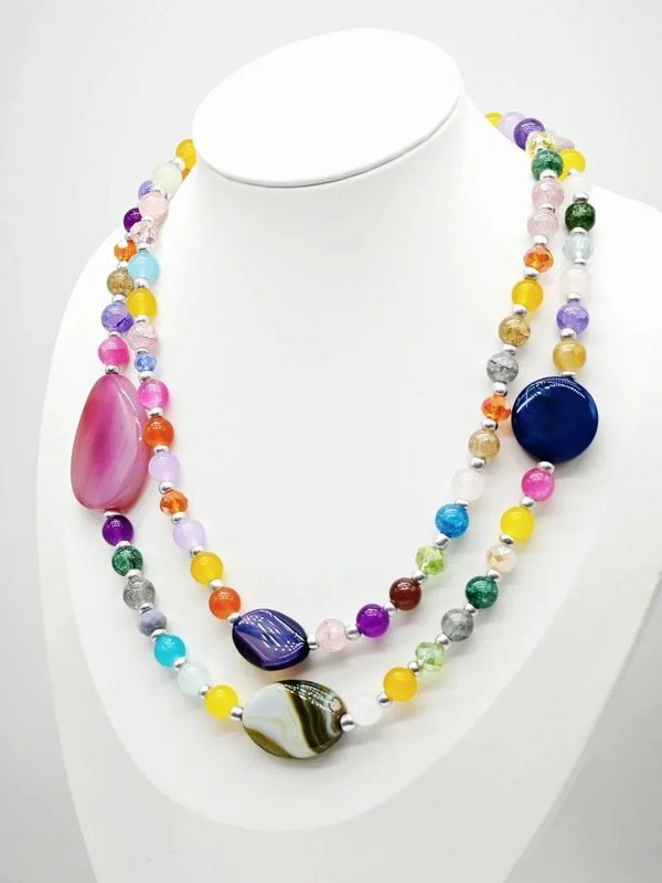 Collier sautoir fantaisie pierre