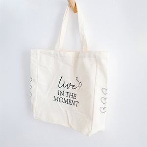 Cotton bag "Live in the moment" box of 10