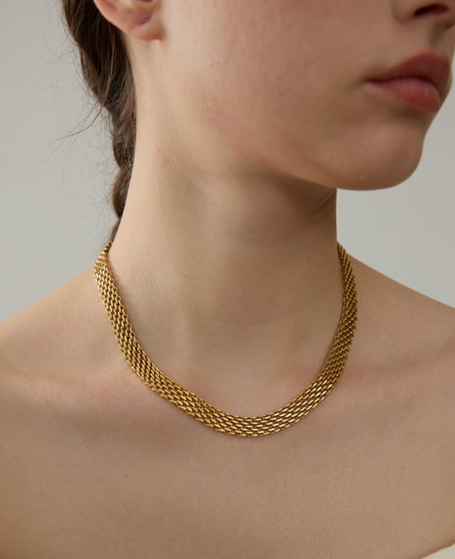 Andreas - Mesh Chain Necklace Gold